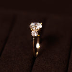 Sine 3 stone large diamantring stor tre diamanter 14 karat guld — EMMI&CO.