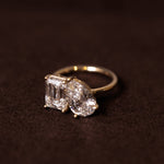 Daisy diamantring pavé blomsterdesign 14 karat guld statement ring — EMMI&CO.