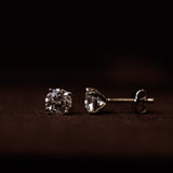 Classic solitaire earrings 2 carat